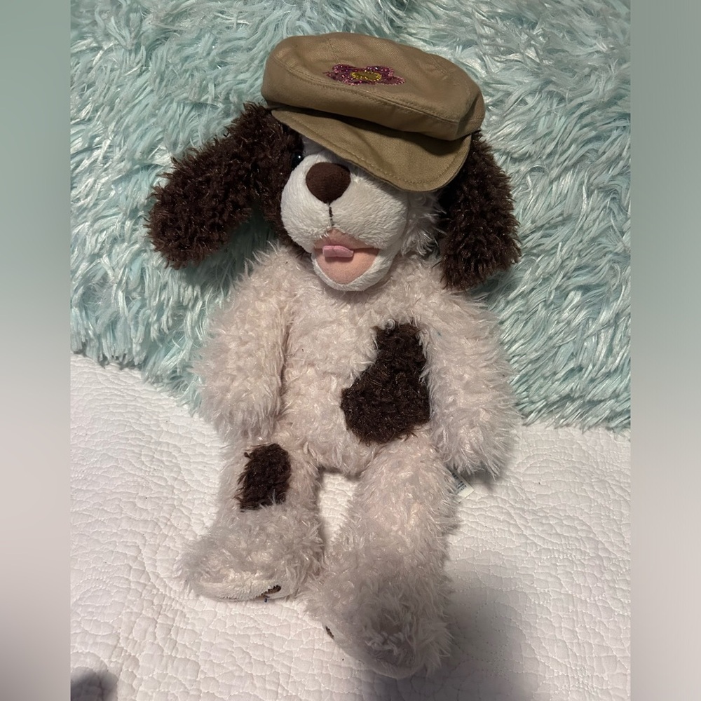 BUILD-A-BEAR 2012 Retired Cream Brown Dog scruffy retired 17” preppy